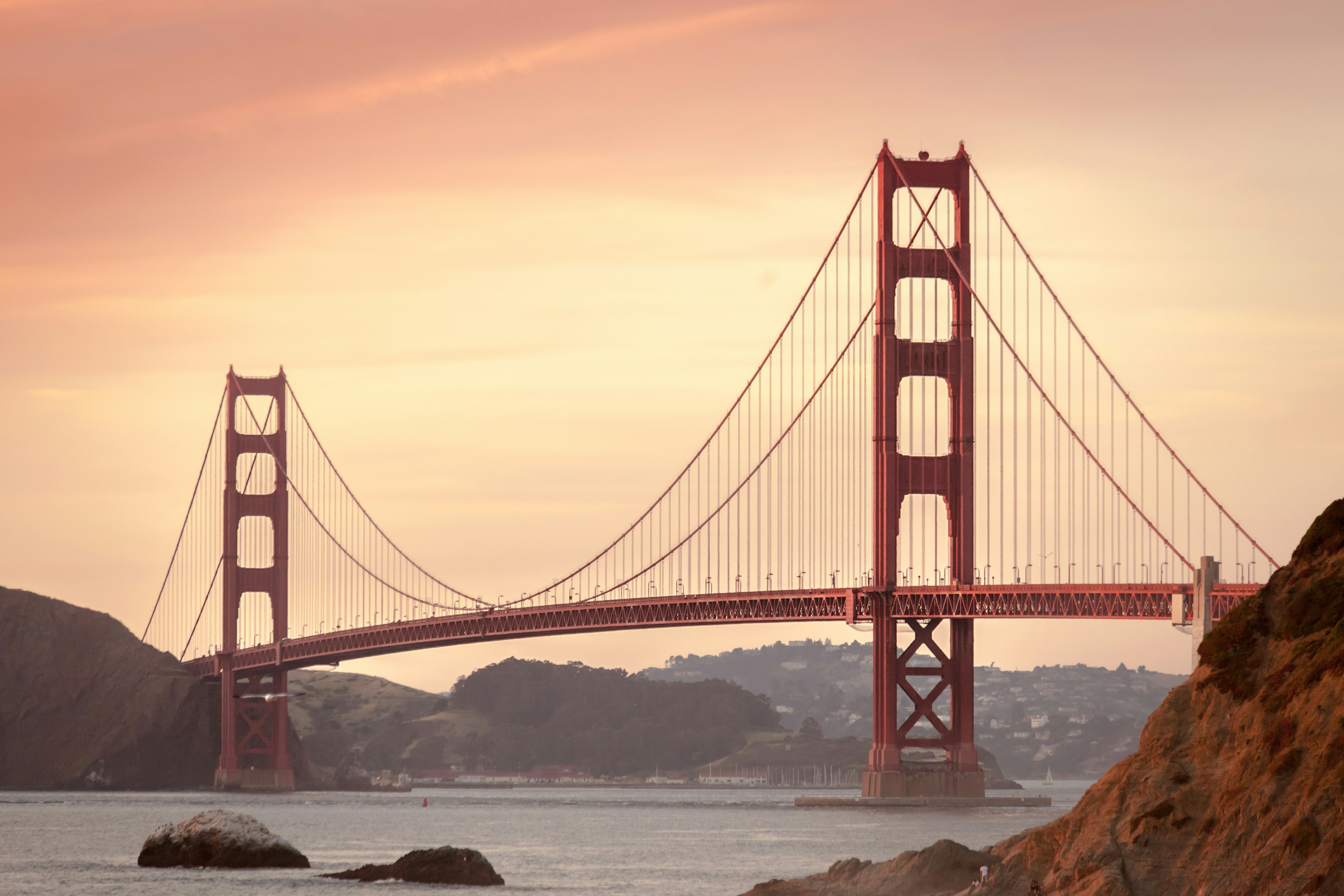 Silicon Valley Golden Gate Bridge, golden hour